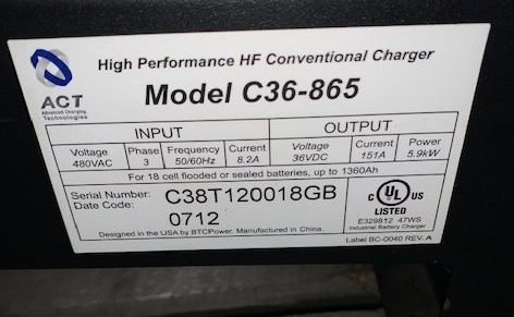 forklift charger data tag